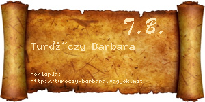 Turóczy Barbara névjegykártya